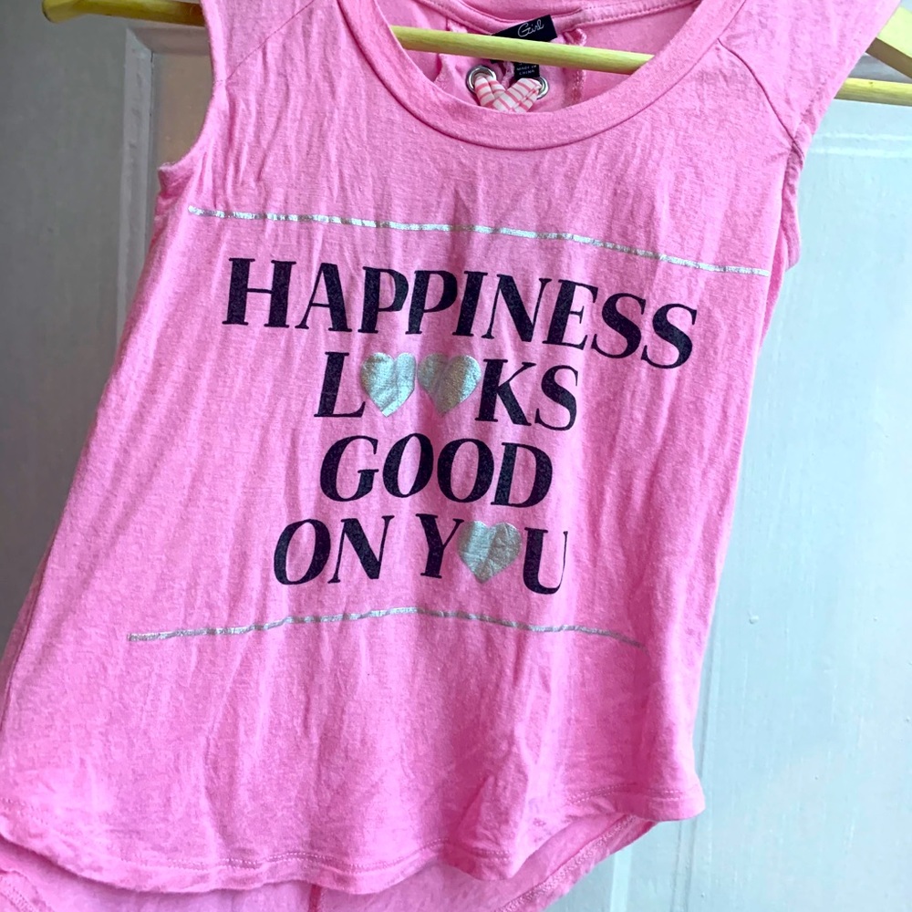 *HAPPINESS LOOKS GOID ON YOU* ~GIRLS RIBBON TEE